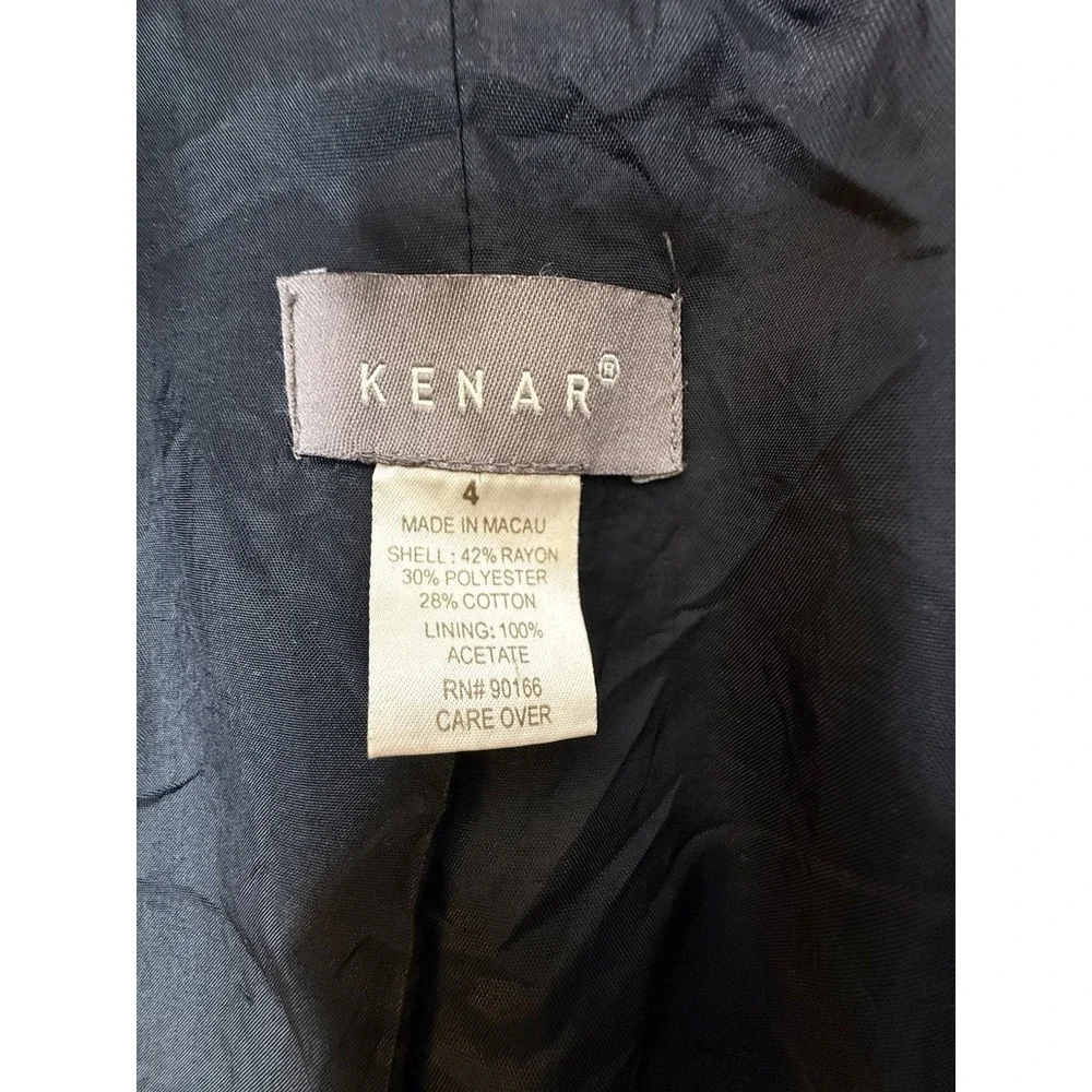 Vintage KENAR Jaquard Blazer Women Size 4 Textured‎ Gold Paisley Boho Chic Art